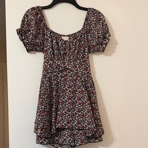 Floral Puff Sleeve Romper